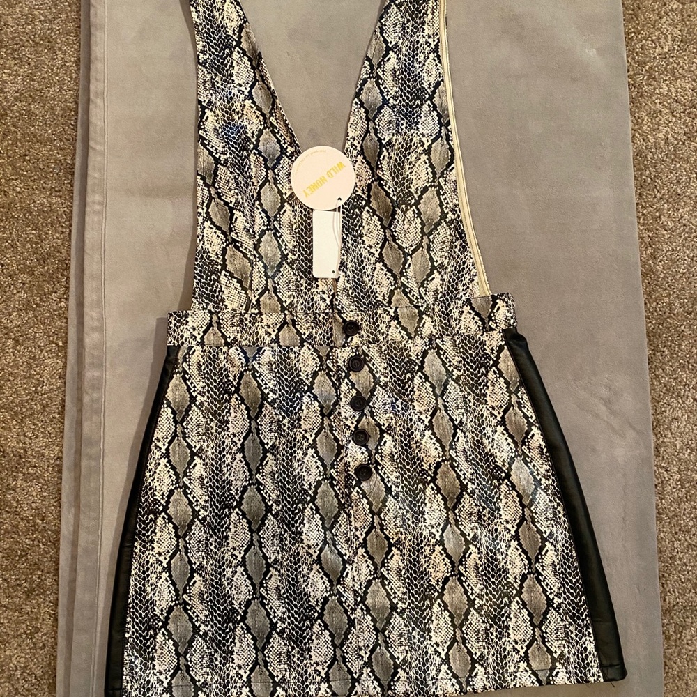 Snake Skin V neck Dress